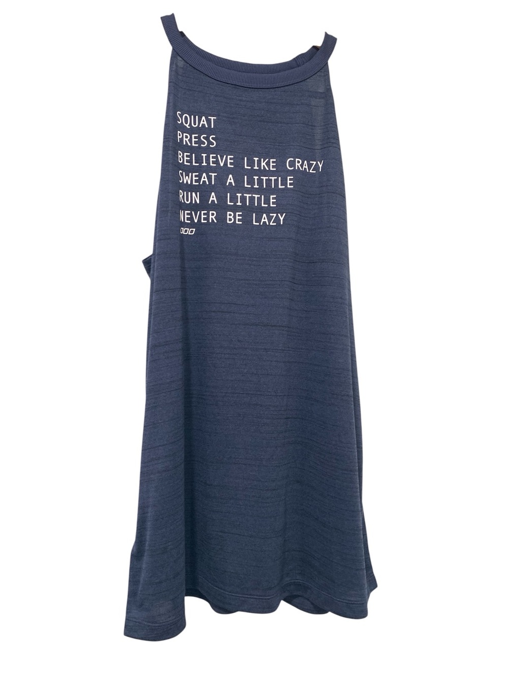 Lorna Jane NEVER BE LAZY Workout Top Back Slit Trapeze Hemline size Large